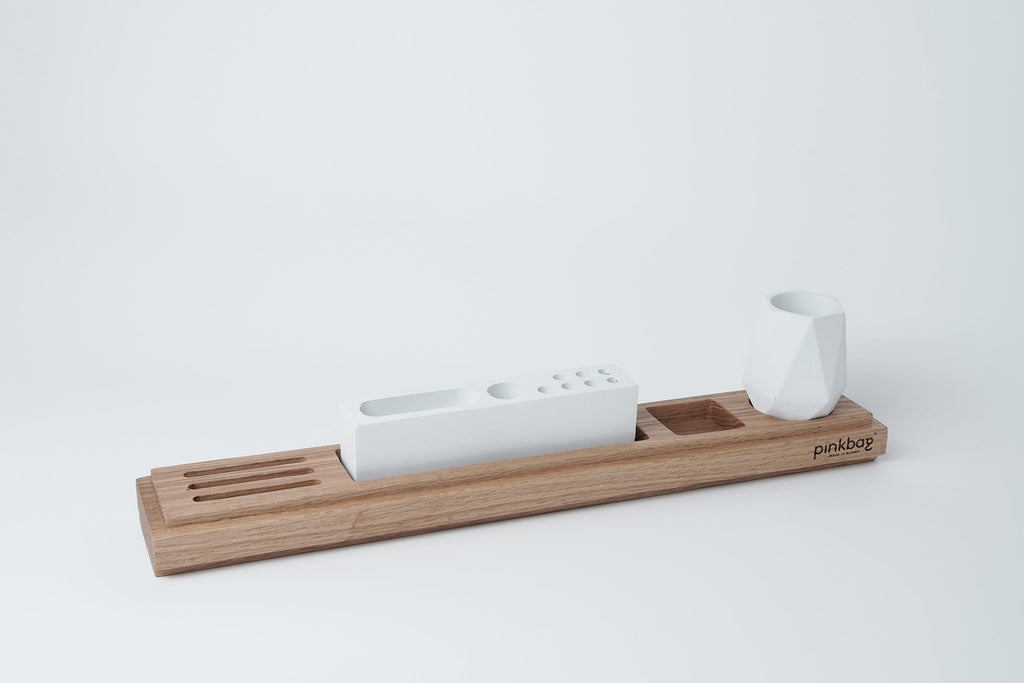 office set 1 | concrete/wood | white