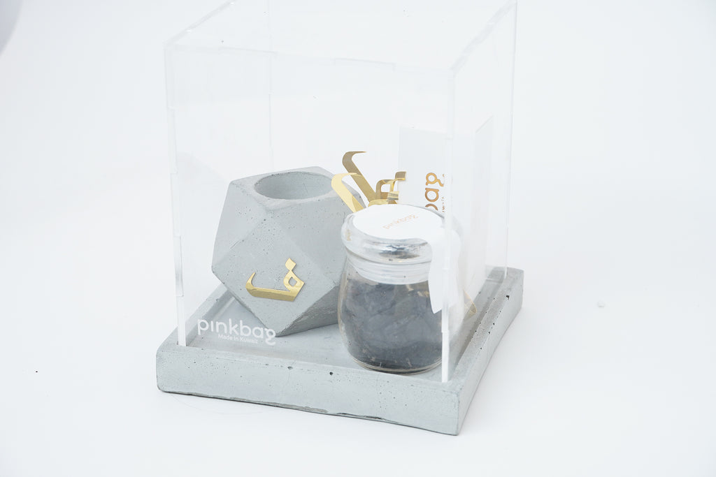 Hex Mubkhar letter and  forceps gift | gray