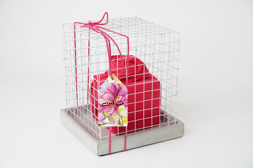 concret|white net| fabric wrapping