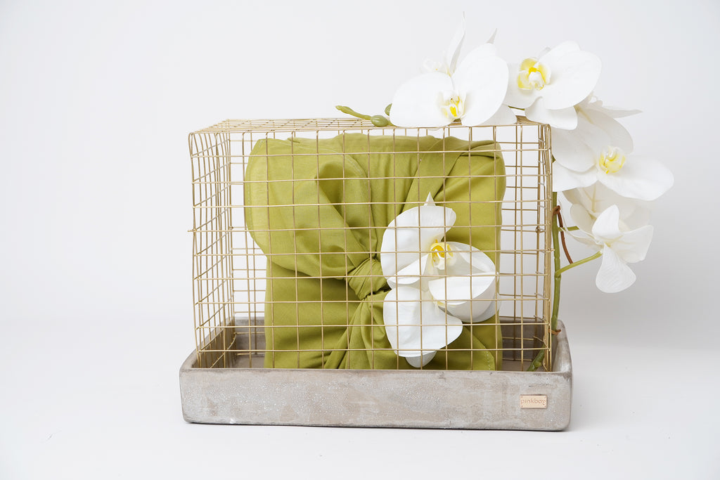 concret|gold net| fabric wrapping