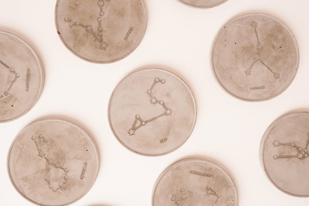 horoscope concrete coaster and espresso cup