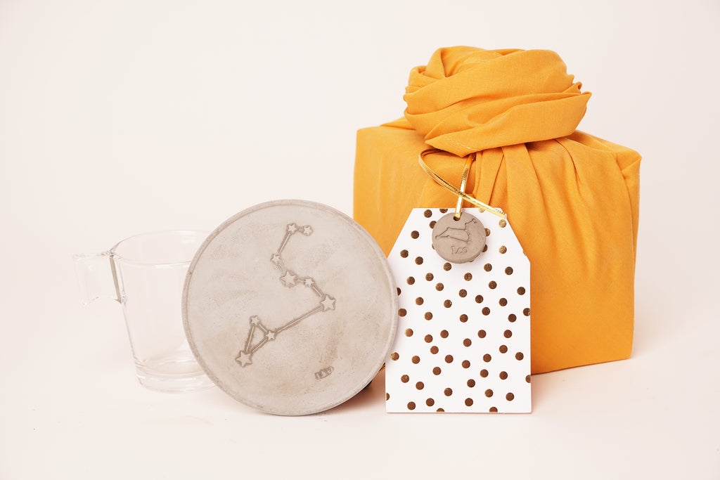 horoscope concrete coaster and espresso cup