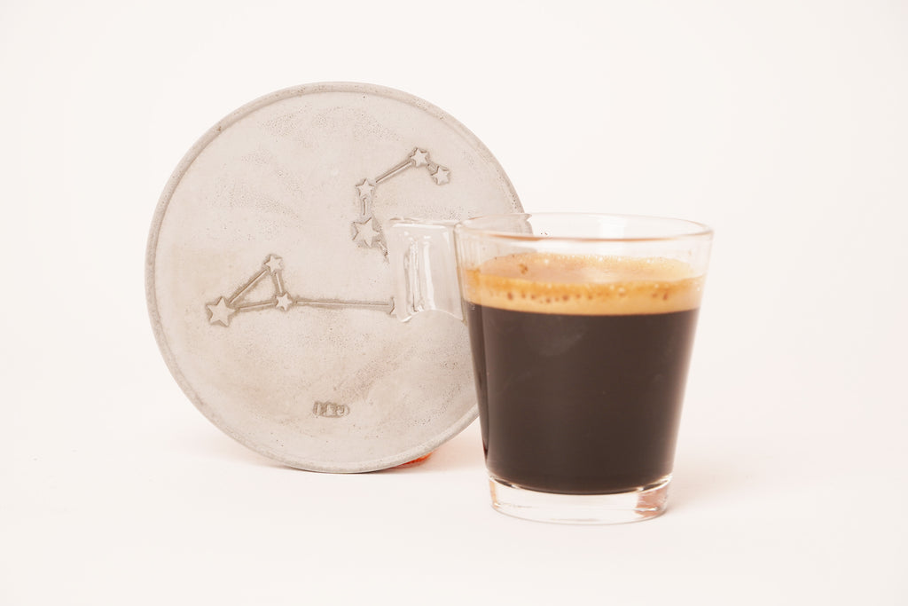 horoscope concrete coaster and espresso cup