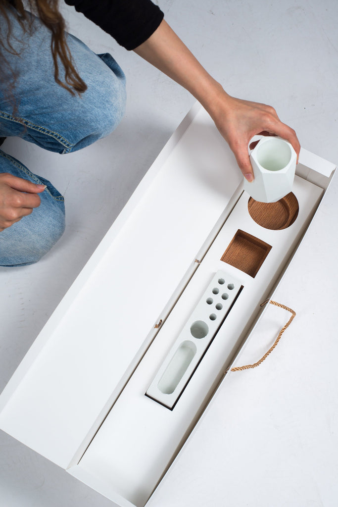 office set 1 | concrete/wood | white