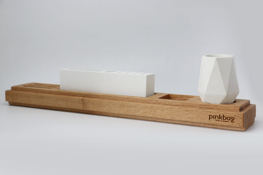 office set 1 | concrete/wood | white