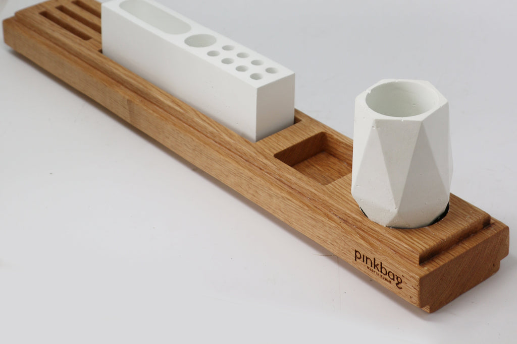 office set 1 | concrete/wood | white