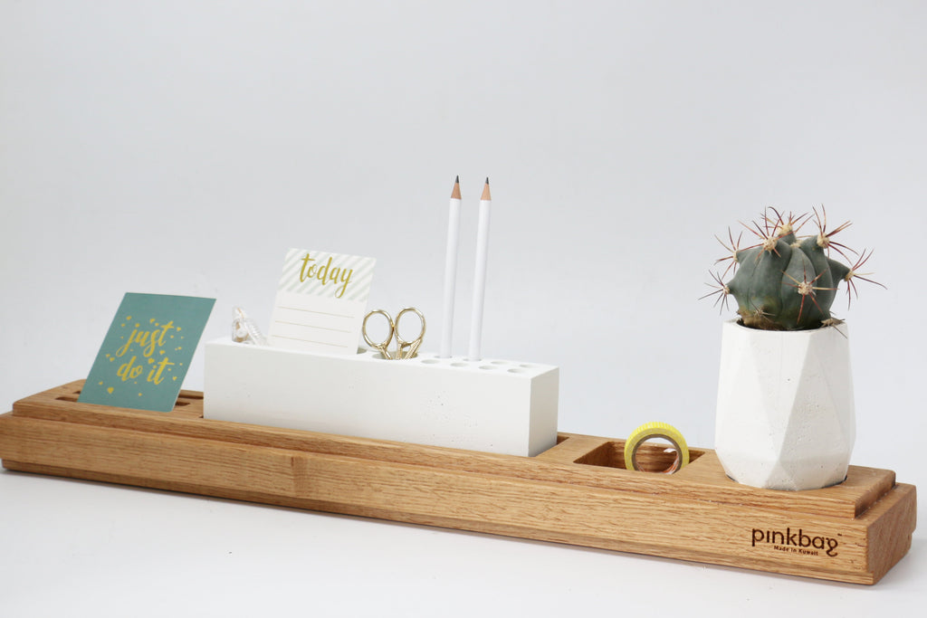 office set 1 | concrete/wood | gray