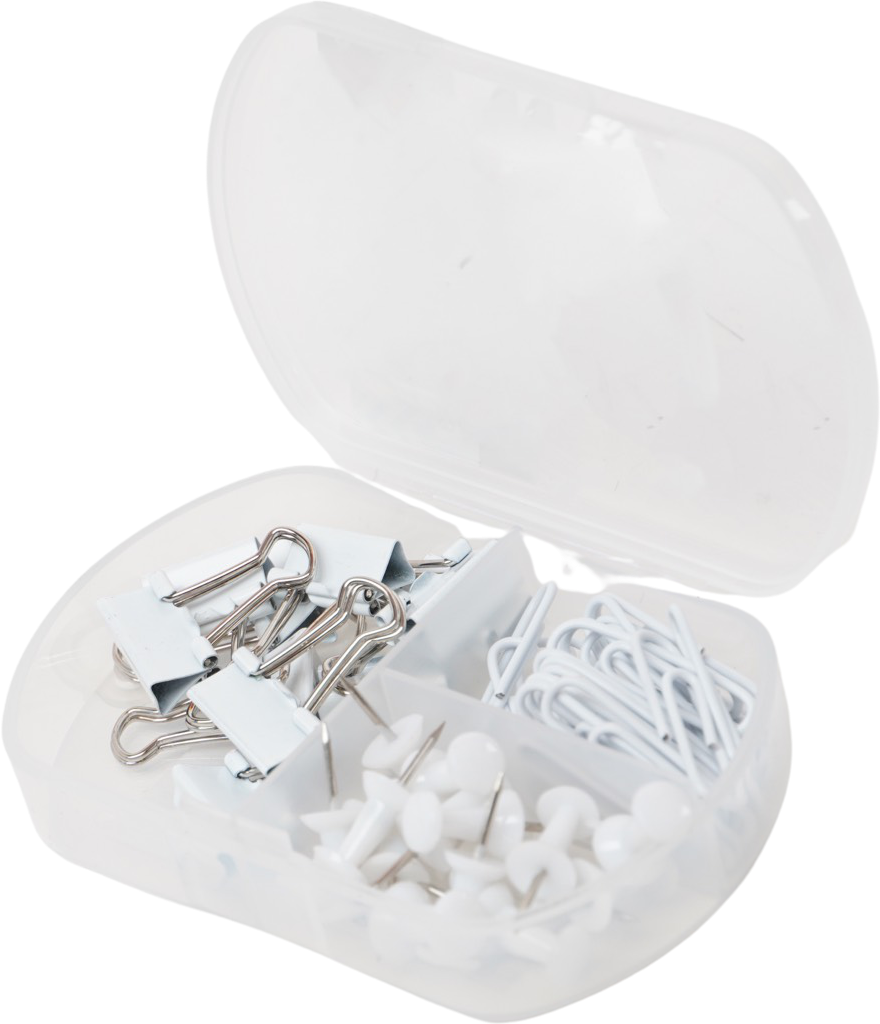 clips and pins set | white