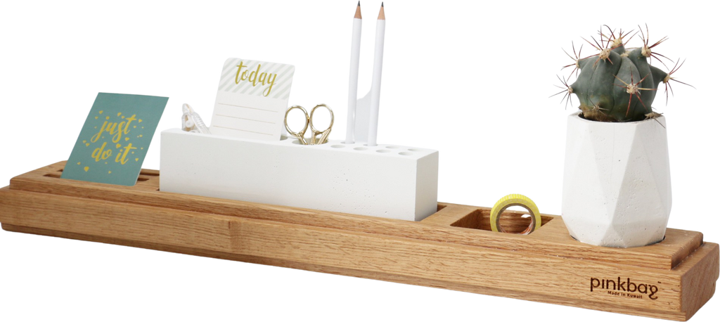 office set 1 | concrete/wood | white