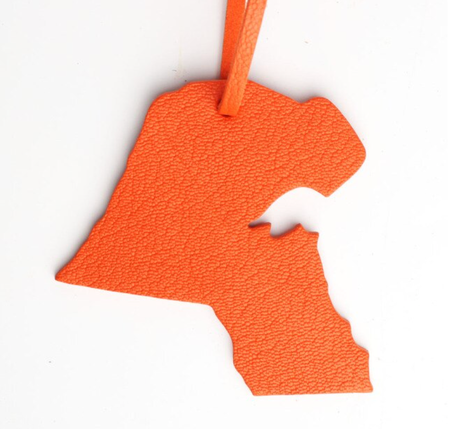 Genuine Leather Kuwait Map charm