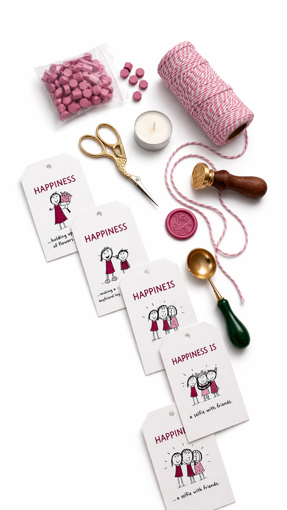 Wax and tags set اختر الحرف