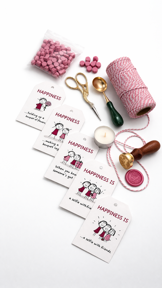 Wax and tags set اختر الحرف