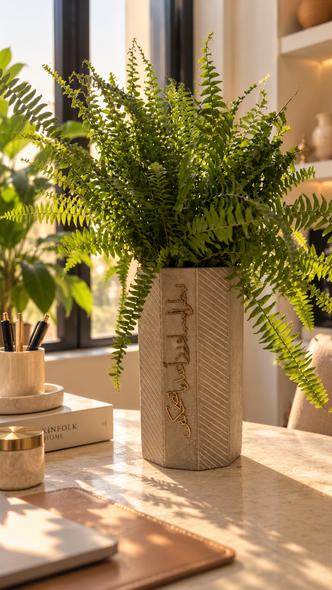 Long concrete planter تمطر اليماء وردا عندما تصحكين