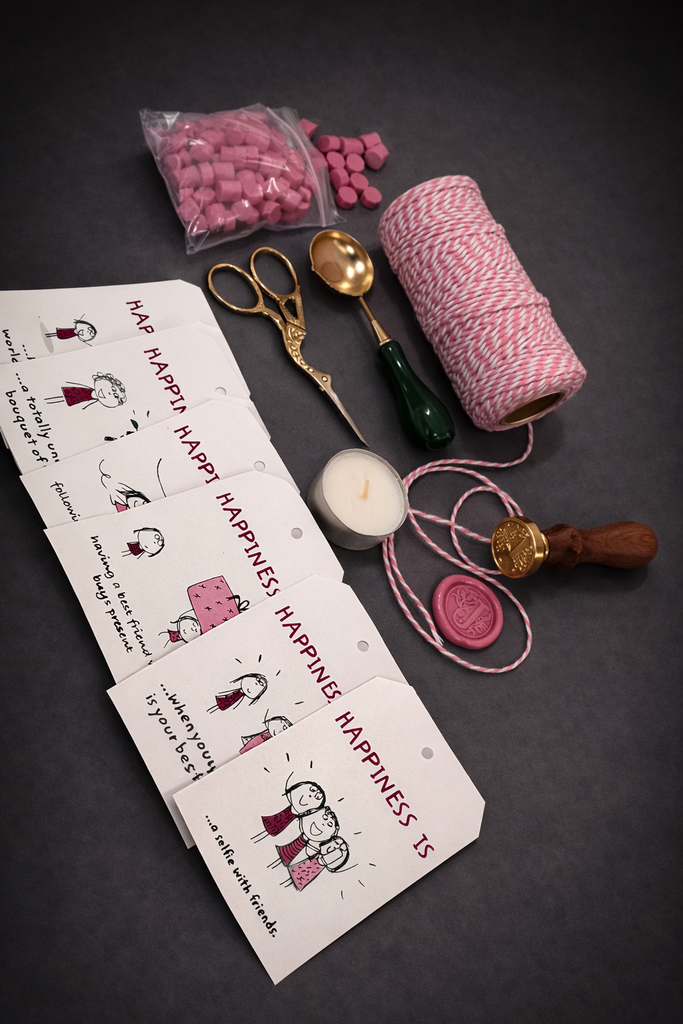Wax and tags set اختر الحرف