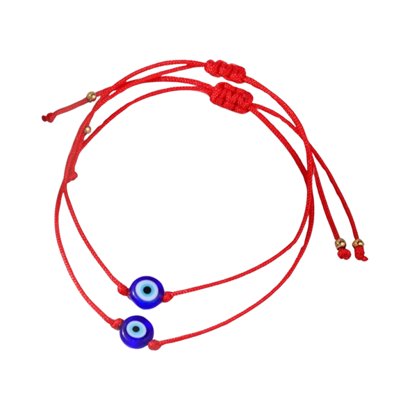 Set 2 Adjustable Evil Eye Bracelets