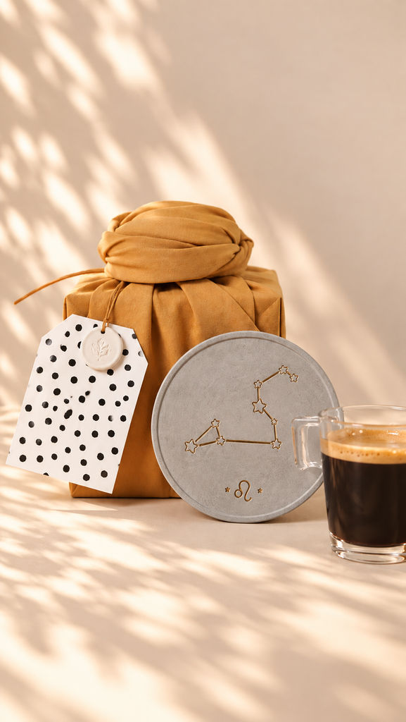 horoscope concrete coaster and espresso cup