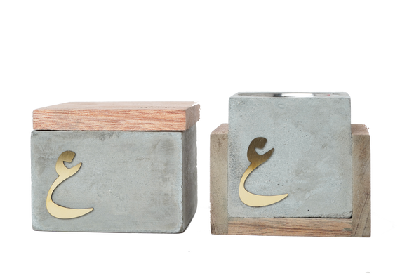 wood|concrete mubkhar set | letters