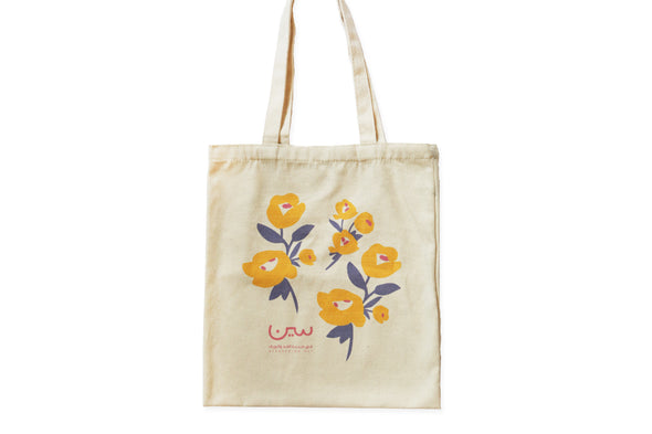 SEEN003 fabric tote bag,  folk  roses