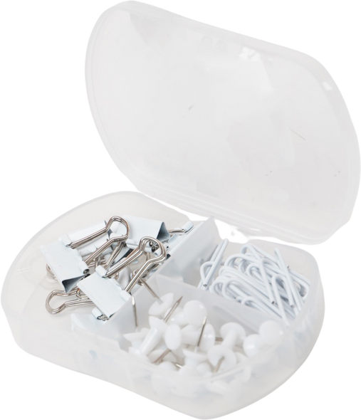 clips and pins set | white